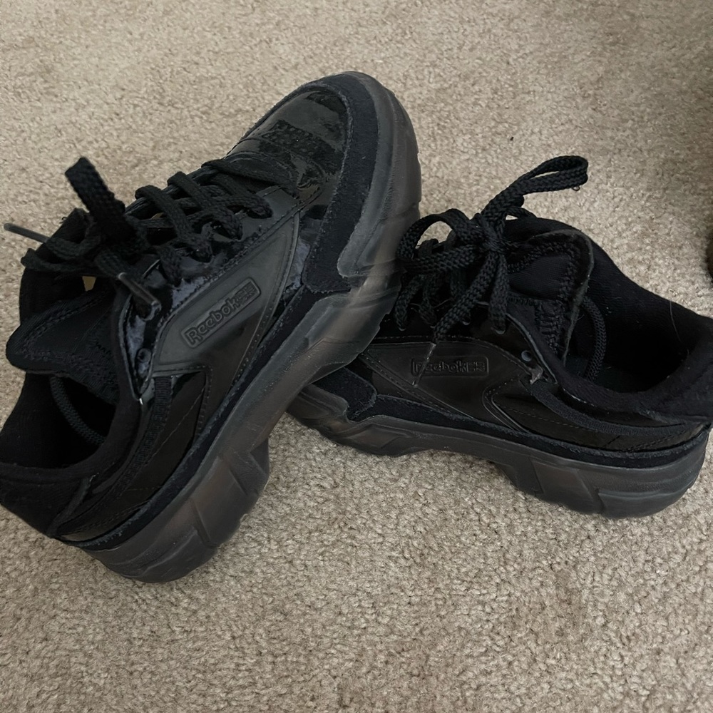Reebok x Cardi B collab all black chunky sneakers
